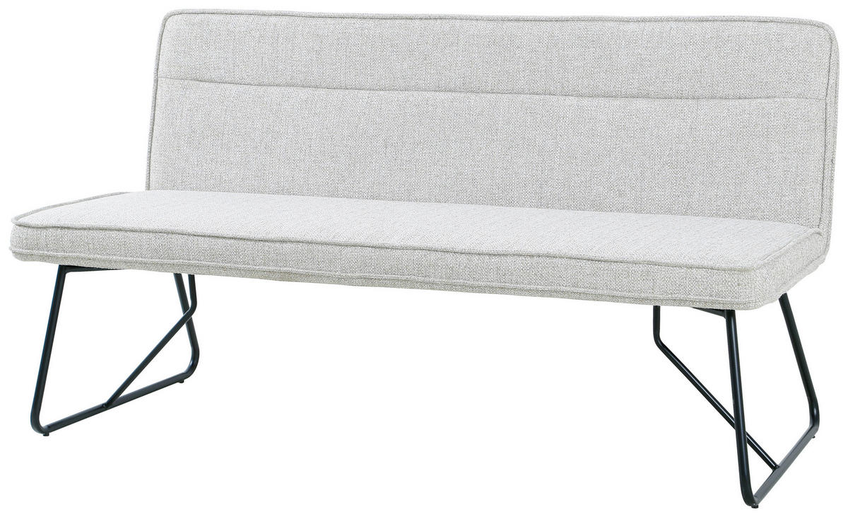 SITZBANK 160/84/65 cm  in Schwarz, Beige  - Beige/Schwarz, Design, Textil/Metall (160/84/65cm) - Carryhome