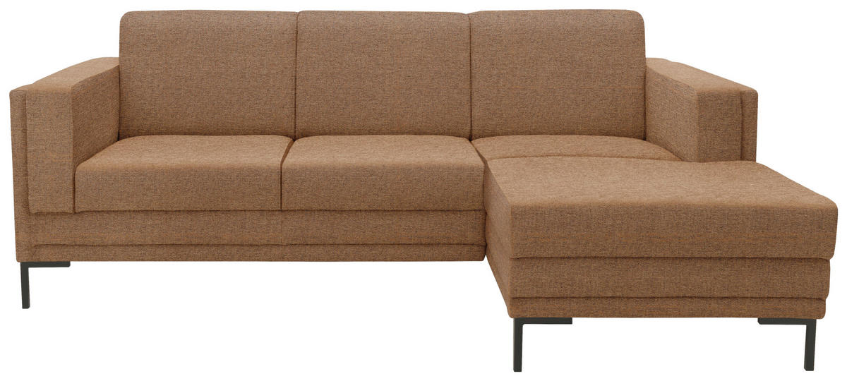 ECKSOFA Looks VII Messingfarben Webstoff  - Messingfarben/Schwarz, Design, Textil/Metall (214/146cm) - LOOKS by W.Joop