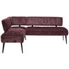 ECKBANK 162/212 cm Webstoff Bordeaux Metall   - Bordeaux/Schwarz, MODERN, Textil/Metall (162/212cm) - Welnova