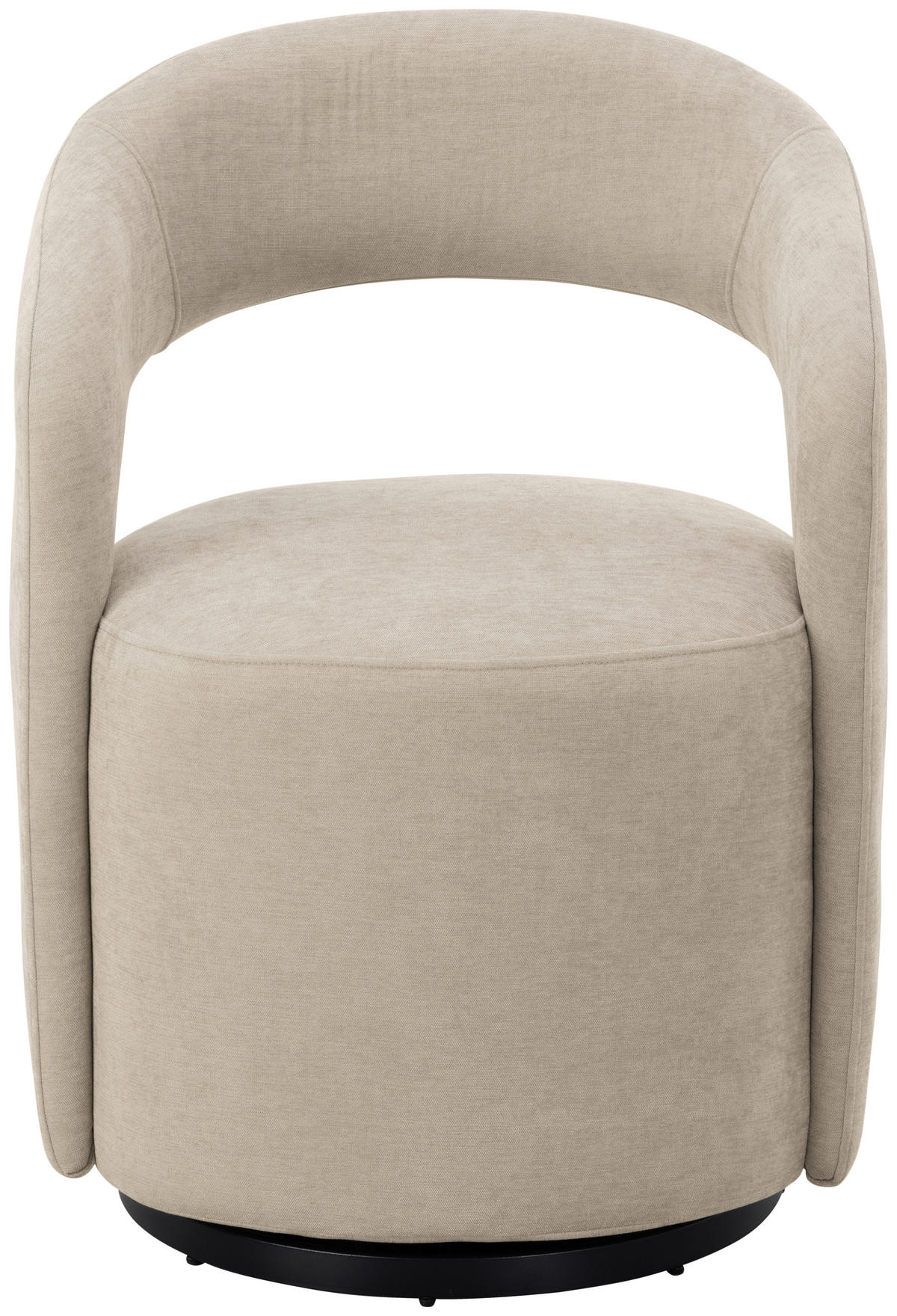 ARMLEHNSTUHL  Sitzfläche 360° drehbar, inklusive Armlehnen Leinenoptik  Schwarz, Hellbraun  - Hellbraun/Schwarz, Design, Textil/Metall (60/81/60,5cm) - Milino