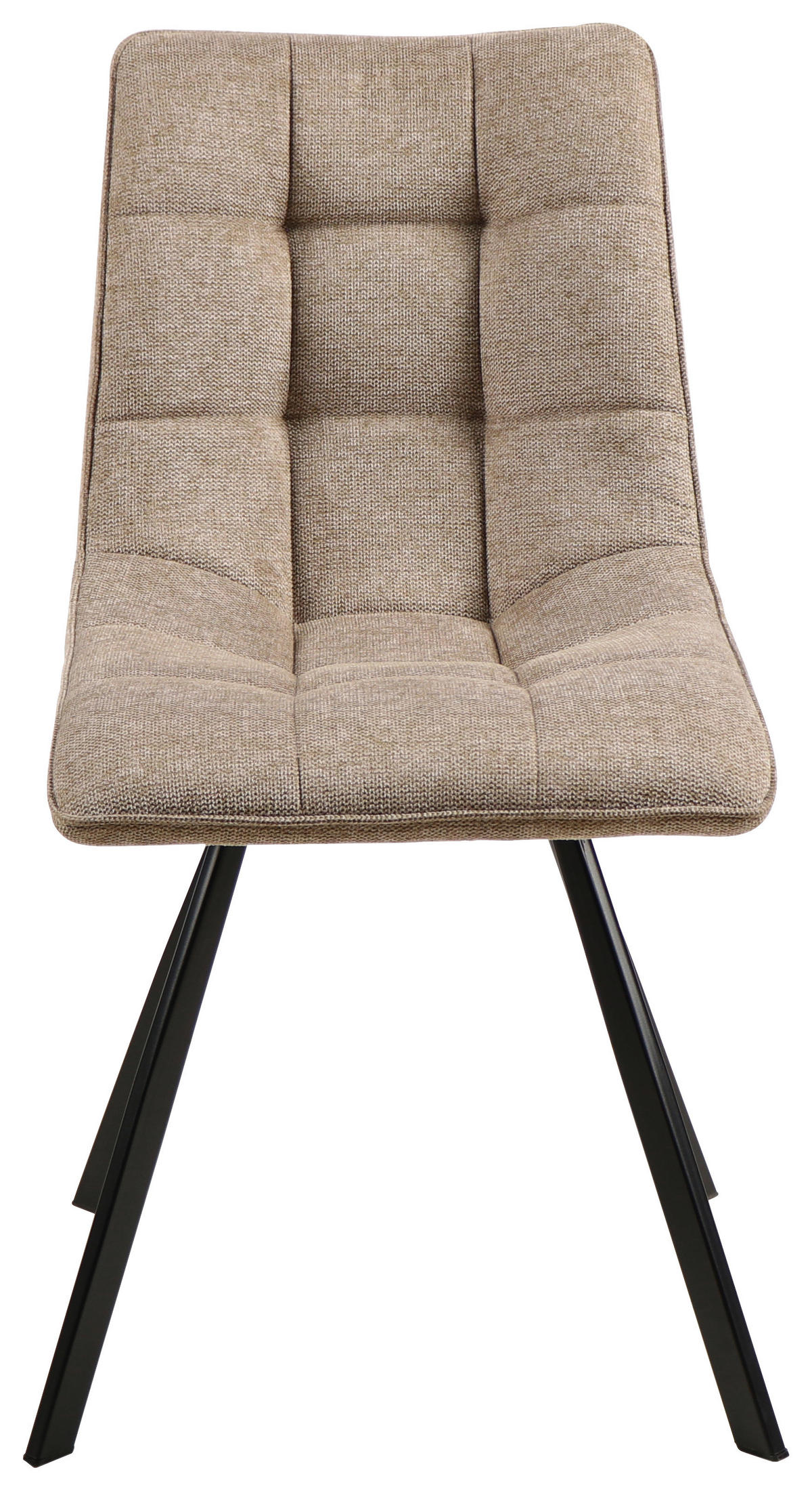 STUHL Leinenoptik Braun, Schwarz  - Schwarz/Braun, Design, Textil/Metall (47/61/86cm) - Xora