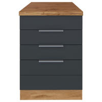 KOCHFELDUMBAUSCHRANK 60/86/60 cm  in Grau, Eiche Wotan  - Eiche Wotan/Grau, Design, Holzwerkstoff/Metall (60/86/60cm) - Held