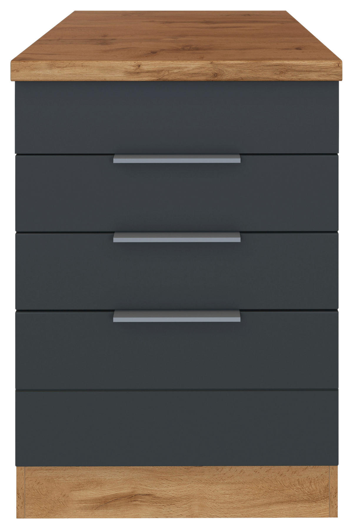 KOCHFELDUMBAUSCHRANK 60/86/60 cm  in Grau, Eiche Wotan  - Eiche Wotan/Grau, Design, Holzwerkstoff/Metall (60/86/60cm) - Held