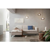 ECKSOFA in Webstoff Beige  214/146 cm  - Beige/Schwarz, Design, Textil/Metall (214/146cm) - LOOKS by W.Joop