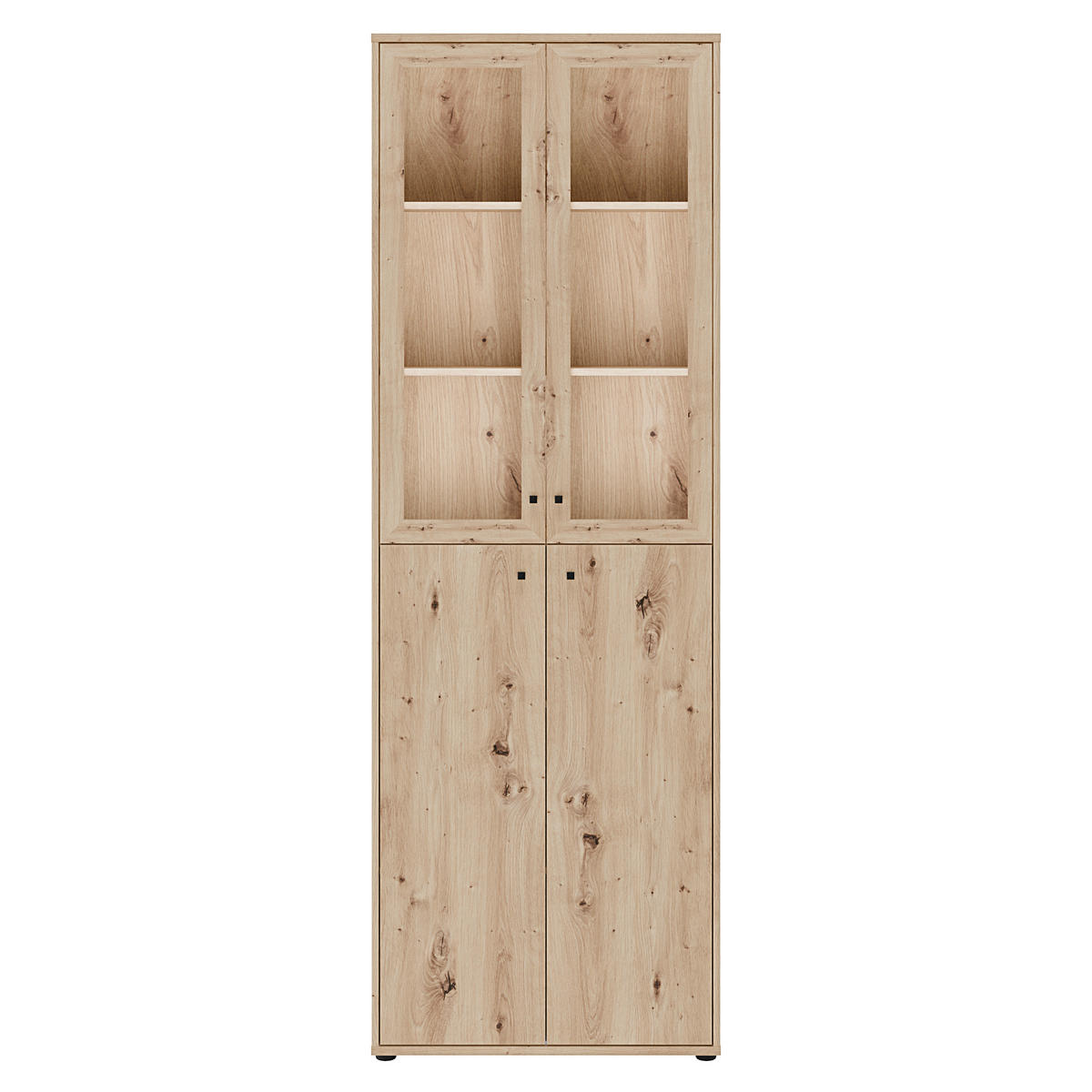 VITRINE  in Eiche Artisan  - Schwarz/Eiche Artisan, Design, Glas/Holzwerkstoff (73,7/216,7/34,8cm)