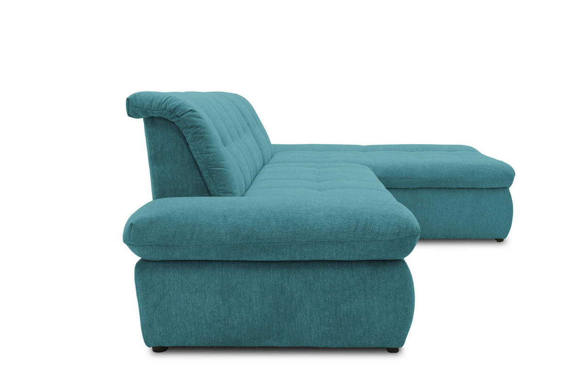 ECKSOFA MORIC - Chromfarben/Petrol, KONVENTIONELL, Textil/Metall (300/172cm) - MID.YOU