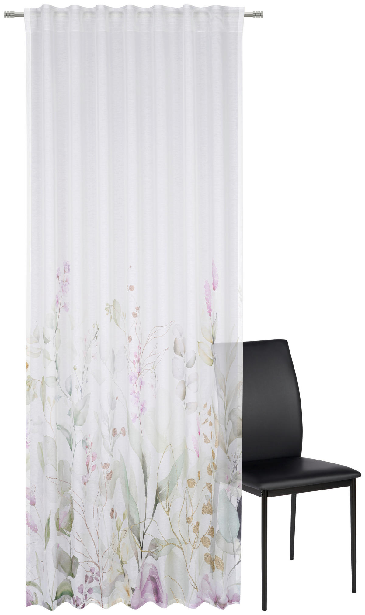 HOTOVÝ ZÁVĚS, poloprůhledné, 140/245 cm - vícebarevná/fialová, Konvenční, textil (140/245cm) - Esposa