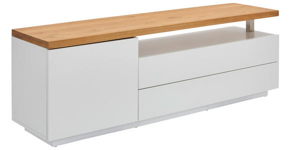 LOWBOARD  in 160/53,5/41,5 cm  - Eichefarben/Weiß, KONVENTIONELL, Holz/Holzwerkstoff (160/53,5/41,5cm) - Novel