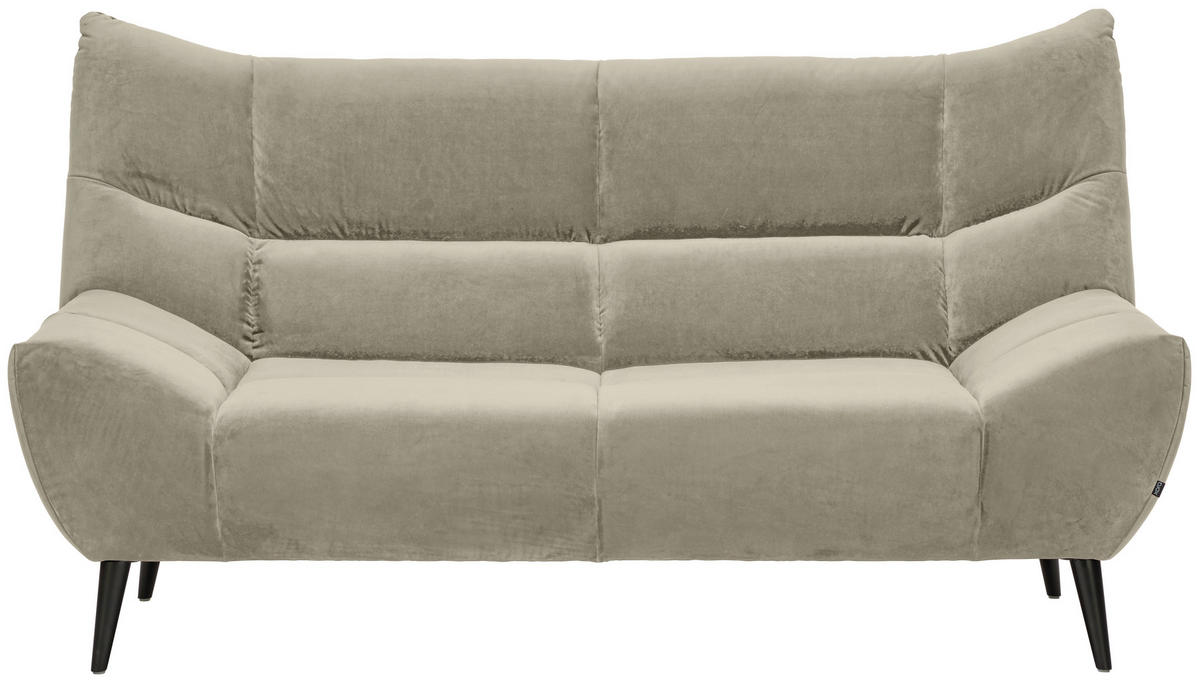 CANAPÉ 2 PLACES in Mikrofaser Creme  - Creme/Schwarz, Design, Textil/Metall (190/106/99cm) - Xora