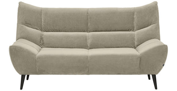 2-SITZER-SOFA Mikrofaser Creme  - Creme/Schwarz, Design, Textil/Metall (193/106/101cm) - Xora