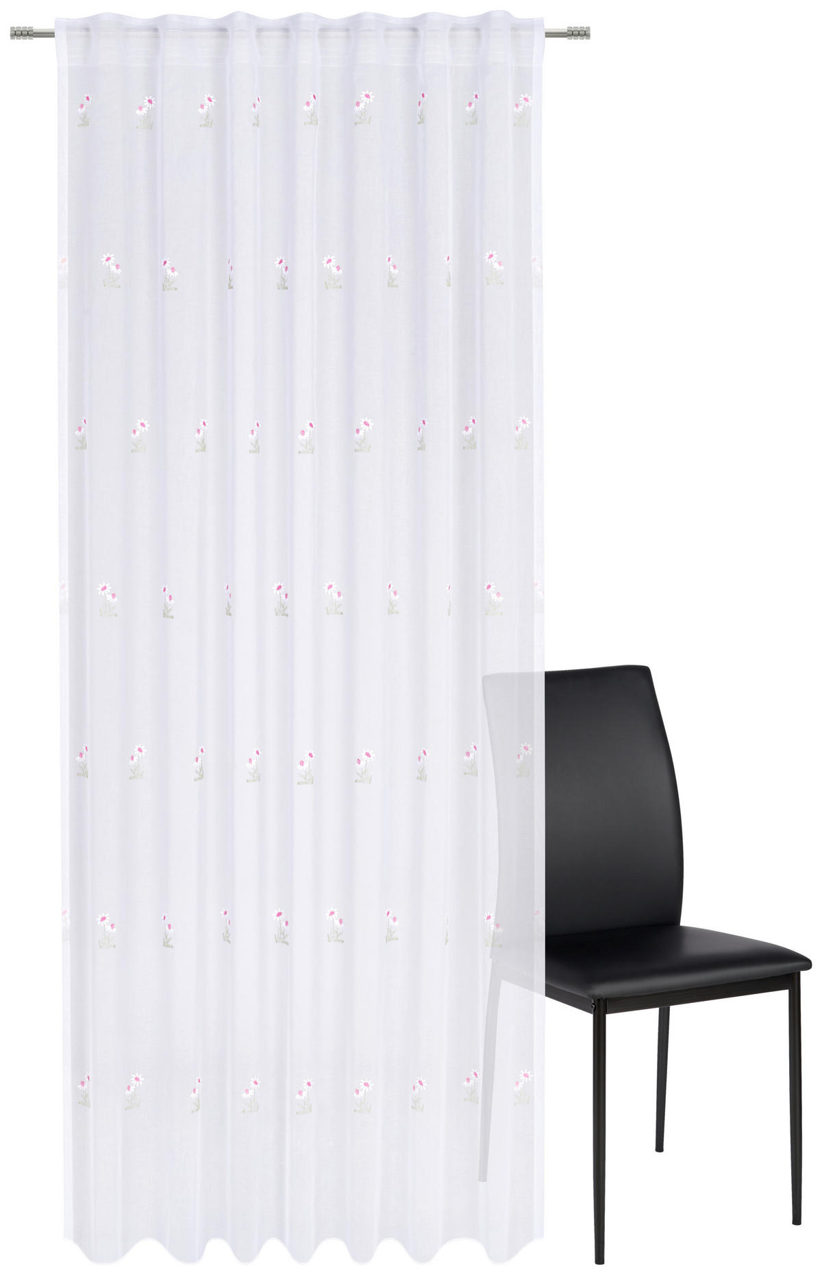 HOTOVÝ ZÁVĚS, průhledné, 140/245 cm - růžová, Konvenční, textil (140/245cm) - Esposa