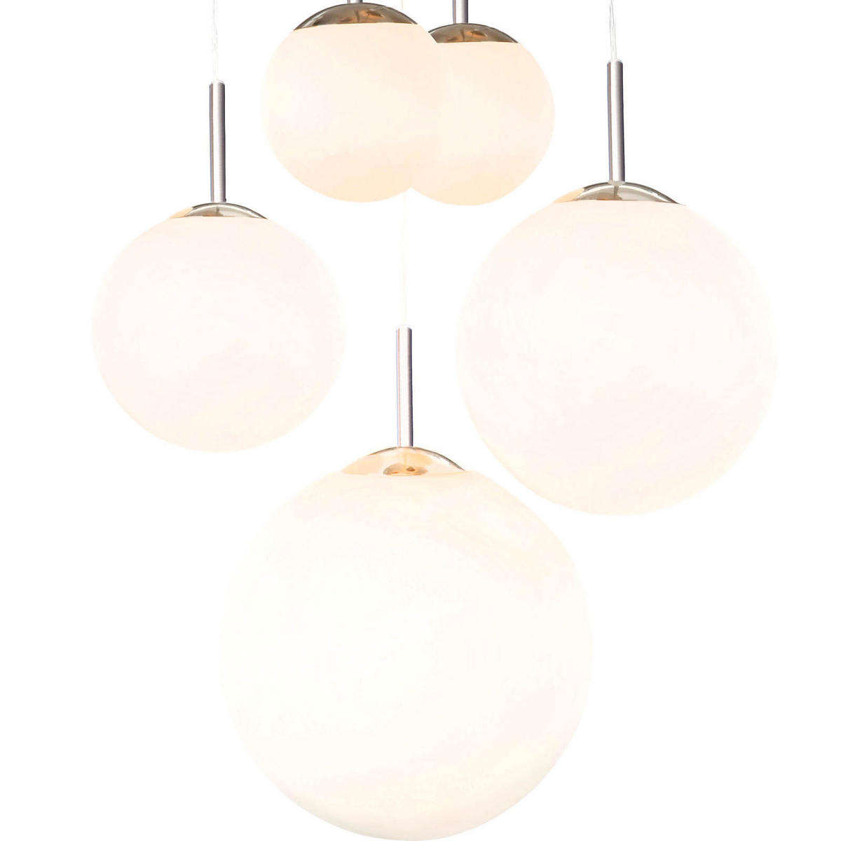 VISEČA SVETILKA        50/90 cm     60 W E27 - barve niklja/opal, Basics, kovina/steklo (50/90cm) - Globo