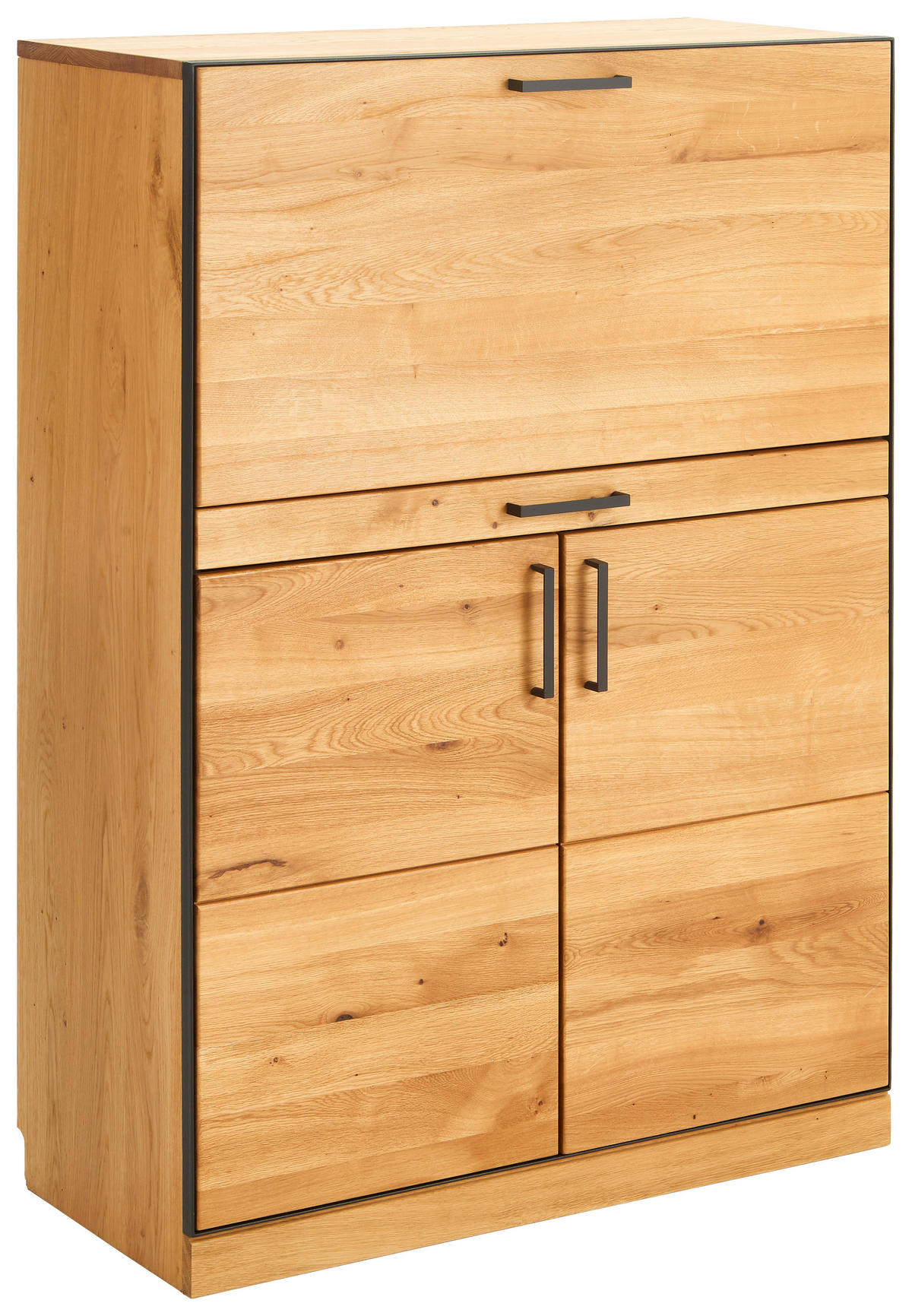 SEKRETÄR  in Eichefarben, Graphitfarben  - Eichefarben/Anthrazit, Natur, Holz/Metall (86/122/40cm) - Linea Natura