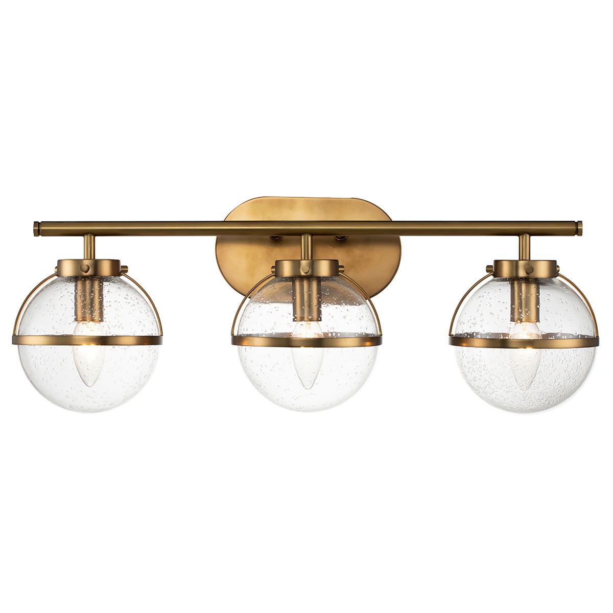 VÄGGLAMPA FÖR BADRUM Elstead Hollis 60.0/23/19.3 cm   - mässingsfärgad, Design, metall/glas (60.0/23/19.3cm) - Elstead Lighting