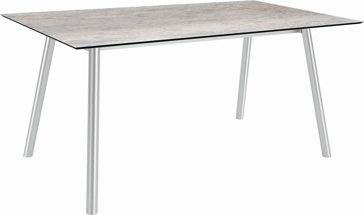 GARTENTISCH Kunststoff Grau rechteckig  - Silberfarben/Grau, MODERN, Kunststoff/Metall (180/100/75cm) - Stern