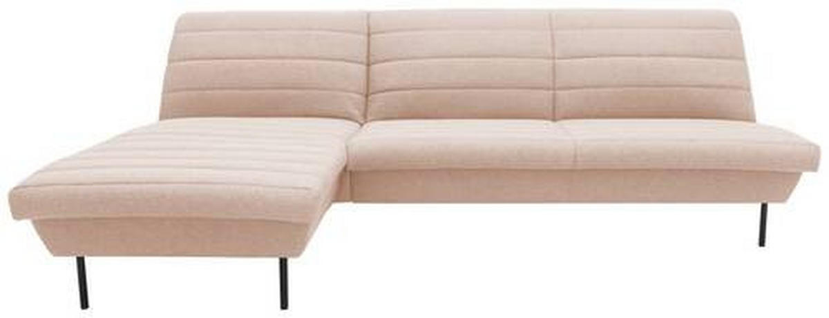 ECKSOFA in Webstoff Creme  168/274 cm  - Creme/Schwarz, Design, Textil/Metall (168/274cm) - LOOKS by W.Joop