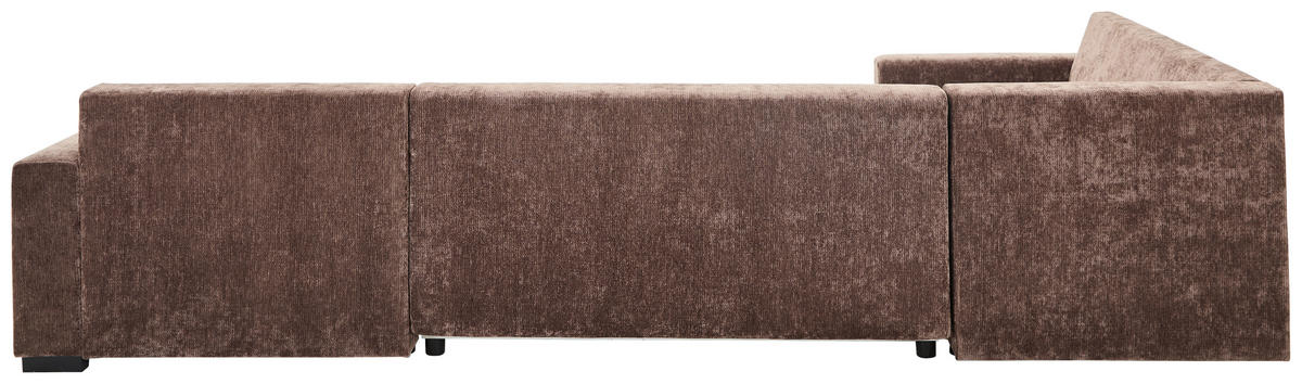 WOHNLANDSCHAFT Dunkelbraun Chenille  - Dunkelbraun/Schwarz, KONVENTIONELL, Kunststoff/Textil (183/311/140cm) - Ti'me