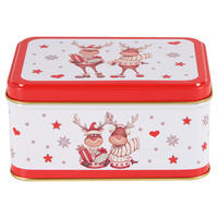 CUTIE PENTRU BISCUIțI  0.95 l  - alb/roșu, Basics, metal (14/10/7,1cm) - X-Mas