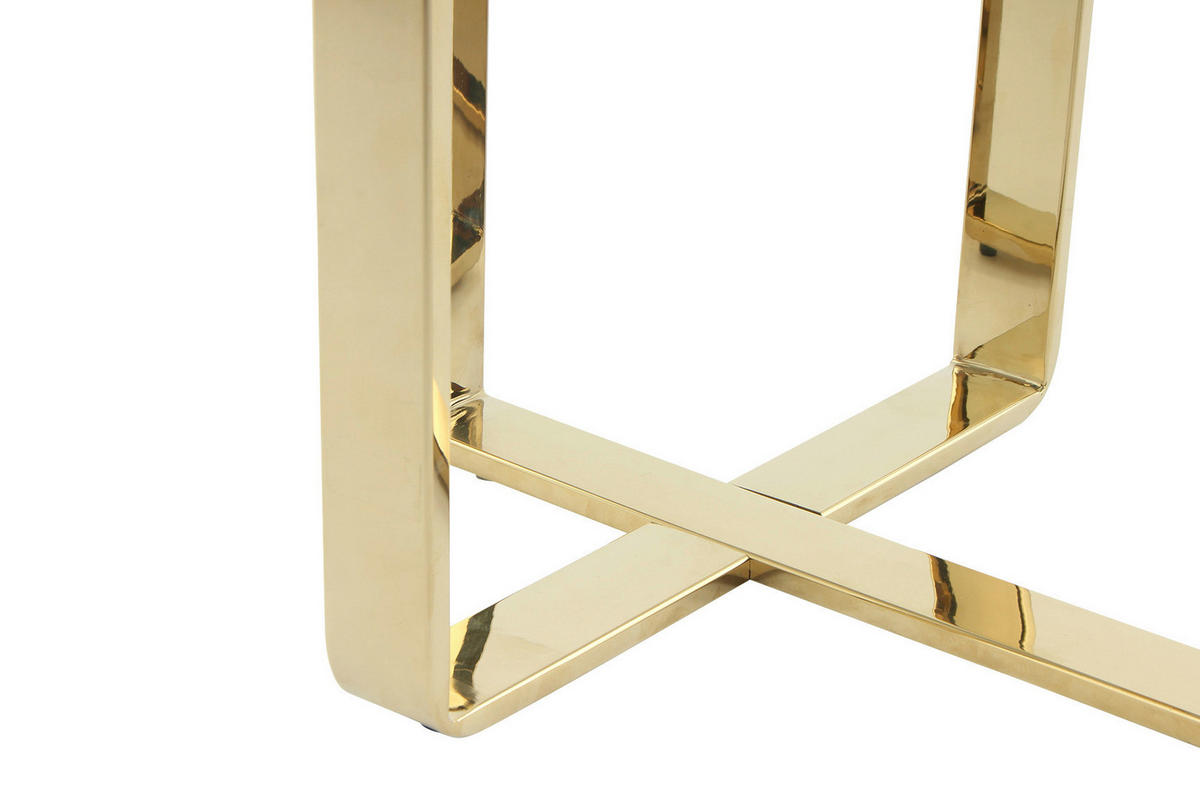 BEISTELLTISCH 46/46/60 cm Klar, Goldfarben rund  - Klar/Goldfarben, Design, Glas/Metall (46/46/60cm) - Kayoom
