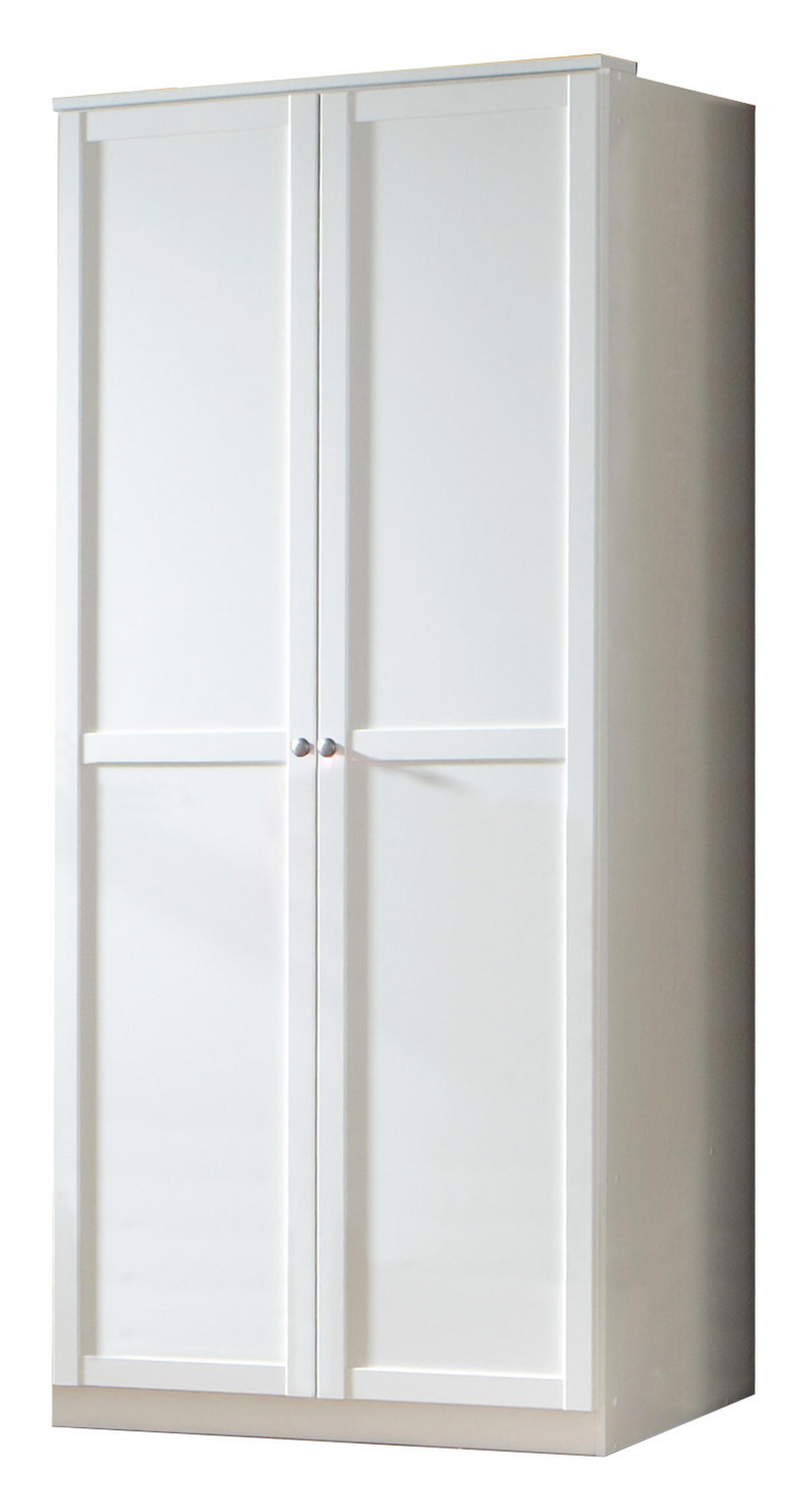 ŠATNÍ SKŘÍŇ, bílá, 90/198/58 cm - bílá/barvy zinku, Basics, kov/kompozitní dřevo (90/198/58cm)
