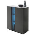 HIGHBOARD in 96/115/42 cm - Dunkelgrau, Natur, Glas/Holzwerkstoff (96/115/42cm) - Novel