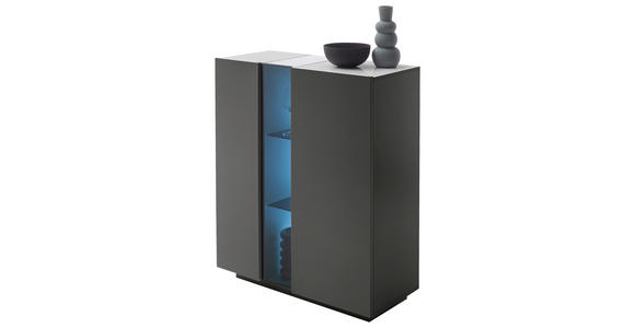 HIGHBOARD in 96/115/42 cm - Dunkelgrau, Natur, Glas/Holzwerkstoff (96/115/42cm) - Novel
