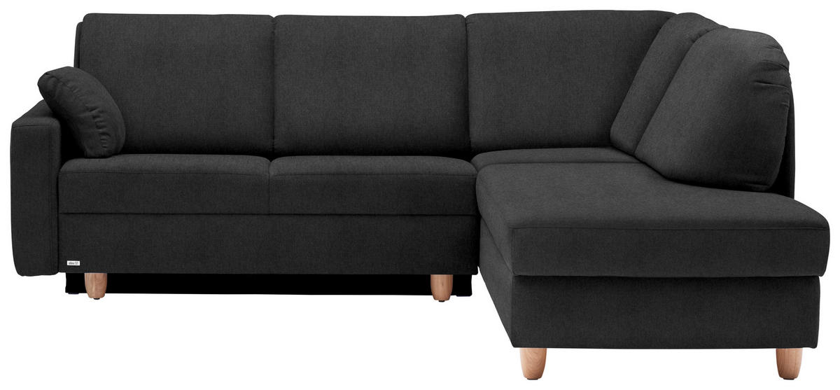 ECKSOFA  in Flachgewebe Anthrazit  227/208 cm  - Eichefarben/Anthrazit, KONVENTIONELL, Holz/Textil (227/208cm) - Sedda
