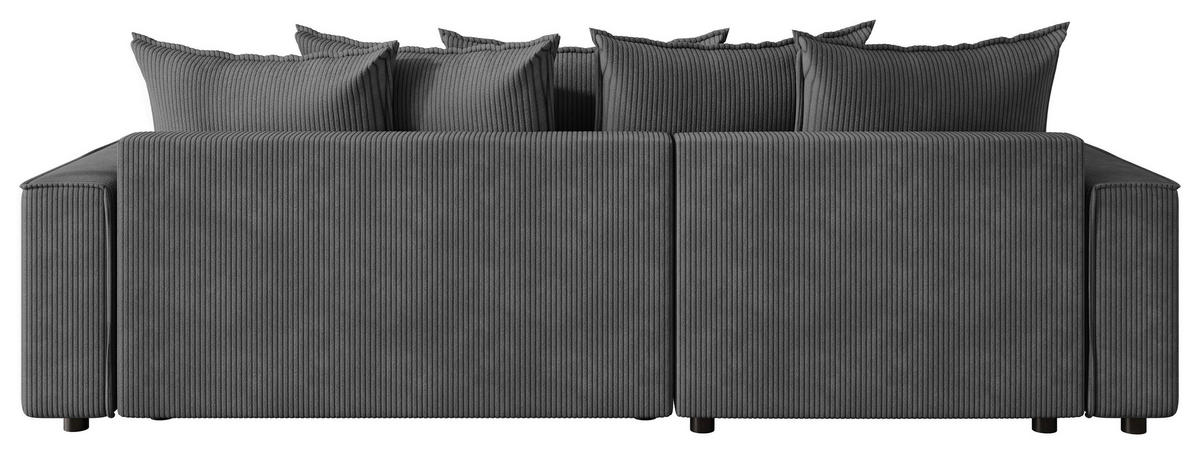 ECKSOFA  Cord Grau  - Schwarz/Grau, Modern, Kunststoff/Textil (190/280cm) - MID.YOU