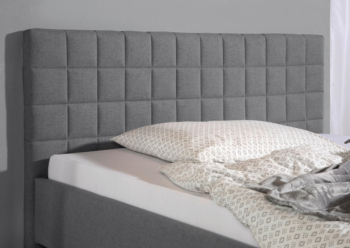 POLSTERBETT 200/200 cm,  in Grau,  - Alufarben/Grau, MODERN, Textil/Metall (200/200cm) - Livetastic