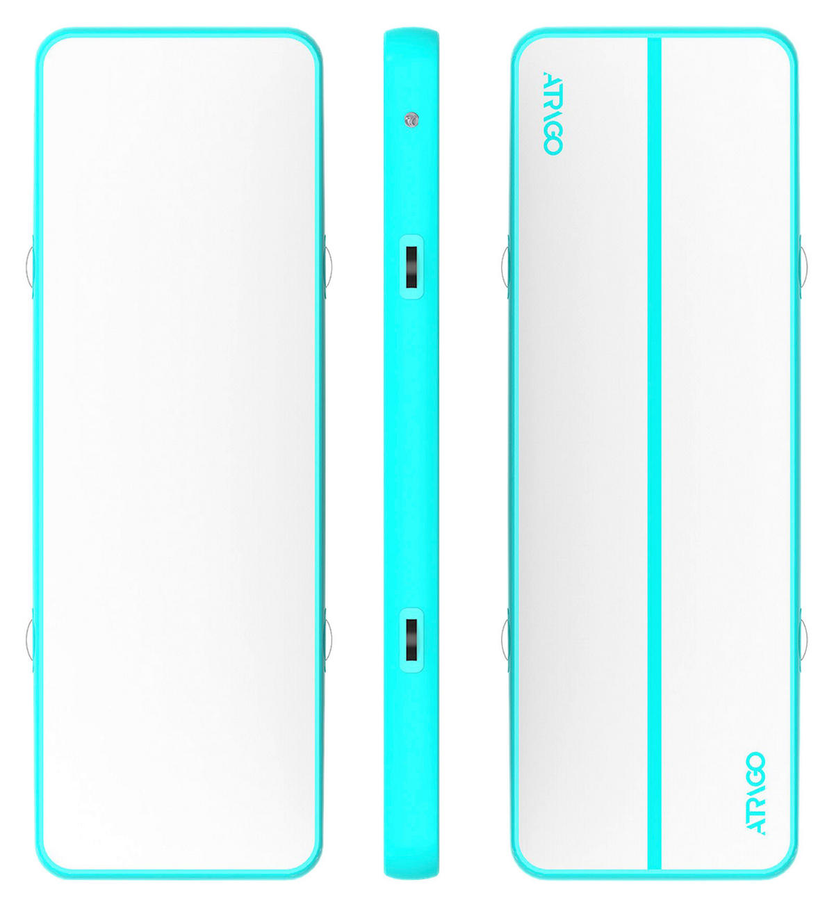 GYMNASTIKMATTE aufblasbar 300/100/20 cm  - Türkis/Weiß, KONVENTIONELL (300/100/20cm) - Atrigo