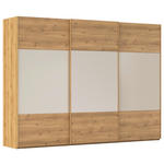 SCHWEBETÜRENSCHRANK  in Eichefarben, Champagner  - Champagner/Eichefarben, KONVENTIONELL, Glas/Holz (301/223/68cm) - Novel