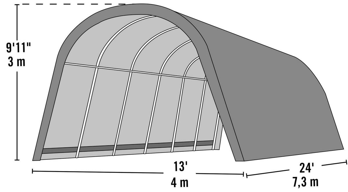 ZELTGARAGE  - Dunkelgrün, Basics, Kunststoff (730/400/300cm) - Ambia Garden