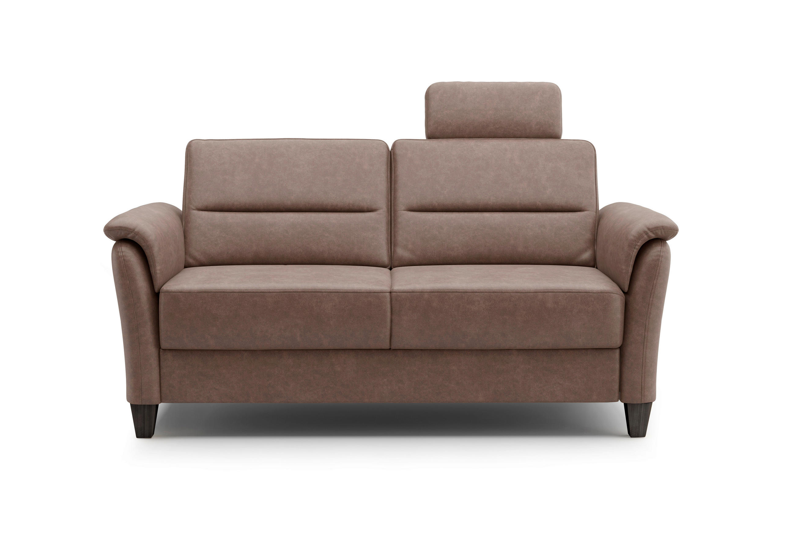 3-SITZER-SOFA in Mikrofaser Haselnussfarben  - Wengefarben/Haselnussfarben, Konventionell, Holz/Textil (179/89/89cm) - Sit & More