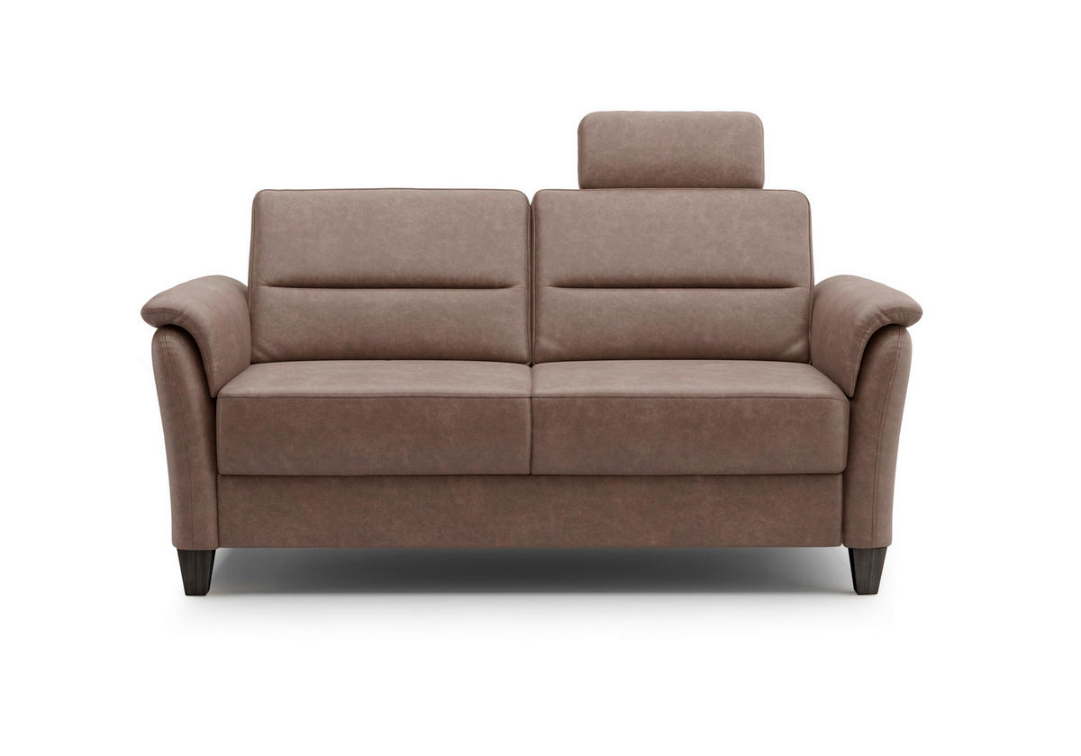 3-SITZER-SOFA in Mikrofaser Haselnussfarben  - Wengefarben/Haselnussfarben, Konventionell, Holz/Textil (179/89/89cm) - Sit & More