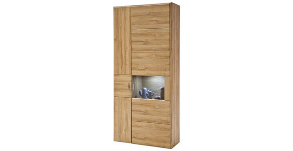 VITRINE in Eichefarben - Eichefarben/Grau, KONVENTIONELL, Holzwerkstoff/Metall (94/206/39cm) - Cantus
