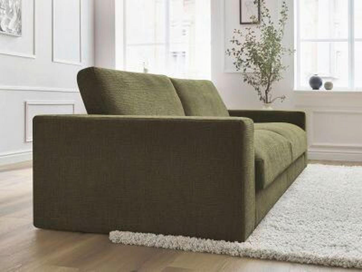 3-SITZER-SOFA LEONARD Struktur Grün  - Schwarz/Grün, MODERN, Kunststoff/Textil (234/109/77cm)