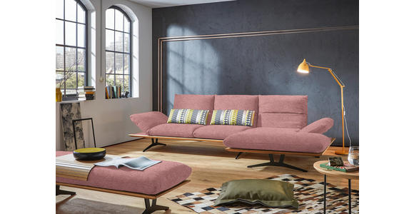 ECKSOFA in Flachgewebe Altrosa 314/159 cm - Schwarz/Altrosa, Design, Holz/Textil (314/159cm) - Dieter Knoll