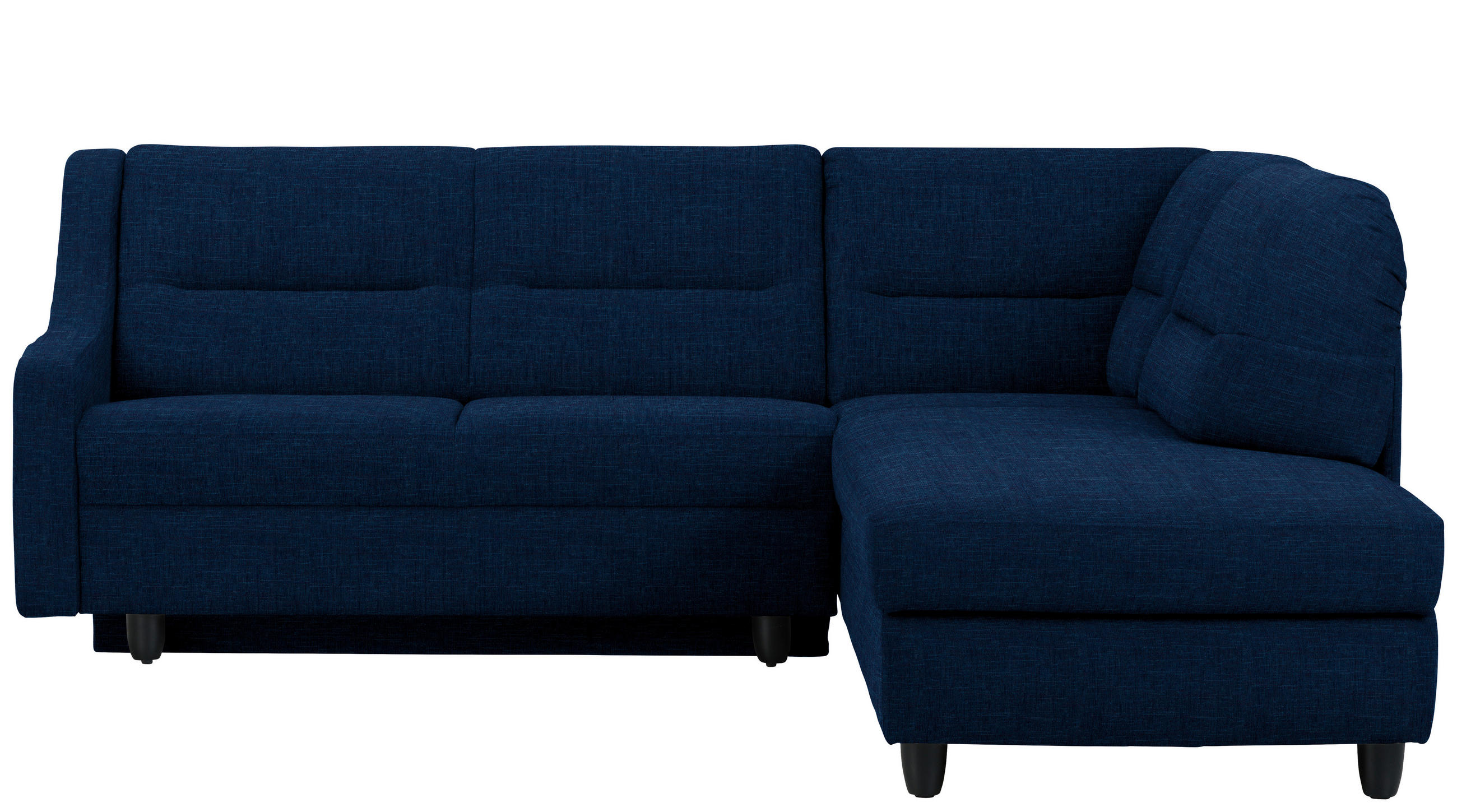 ECKSOFA in Chenille Dunkelblau  226/208 cm  - Schwarz/Dunkelblau, KONVENTIONELL, Textil (226/208cm) - Sedda