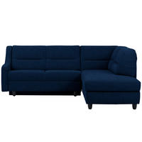 ECKSOFA in Chenille Dunkelblau  226/208 cm  - Schwarz/Dunkelblau, KONVENTIONELL, Textil (226/208cm) - Sedda