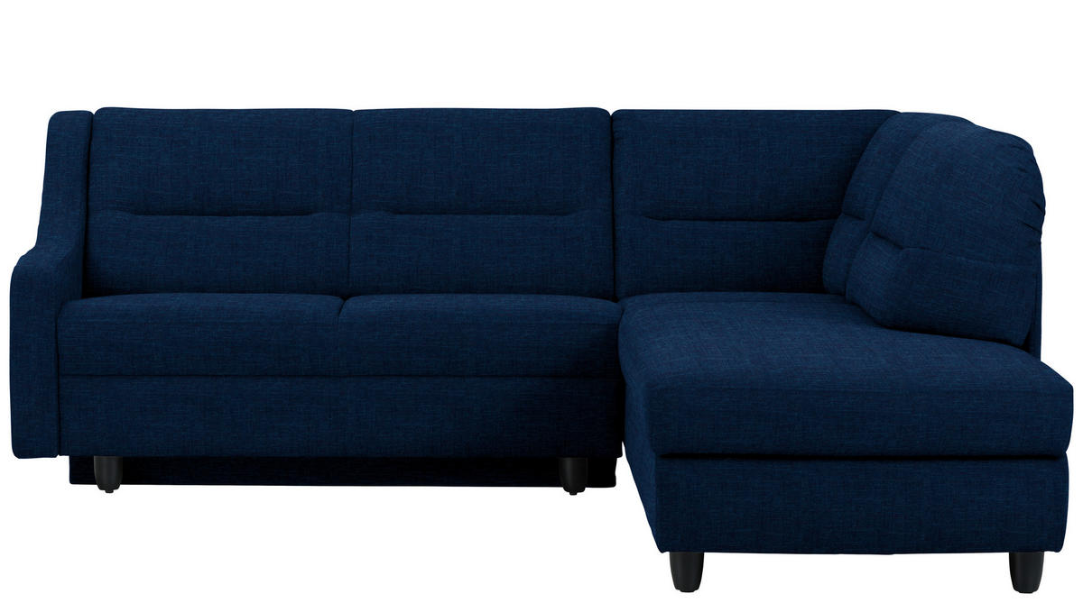 ECKSOFA in Chenille Dunkelblau  226/208 cm  - Schwarz/Dunkelblau, KONVENTIONELL, Textil (226/208cm) - Sedda