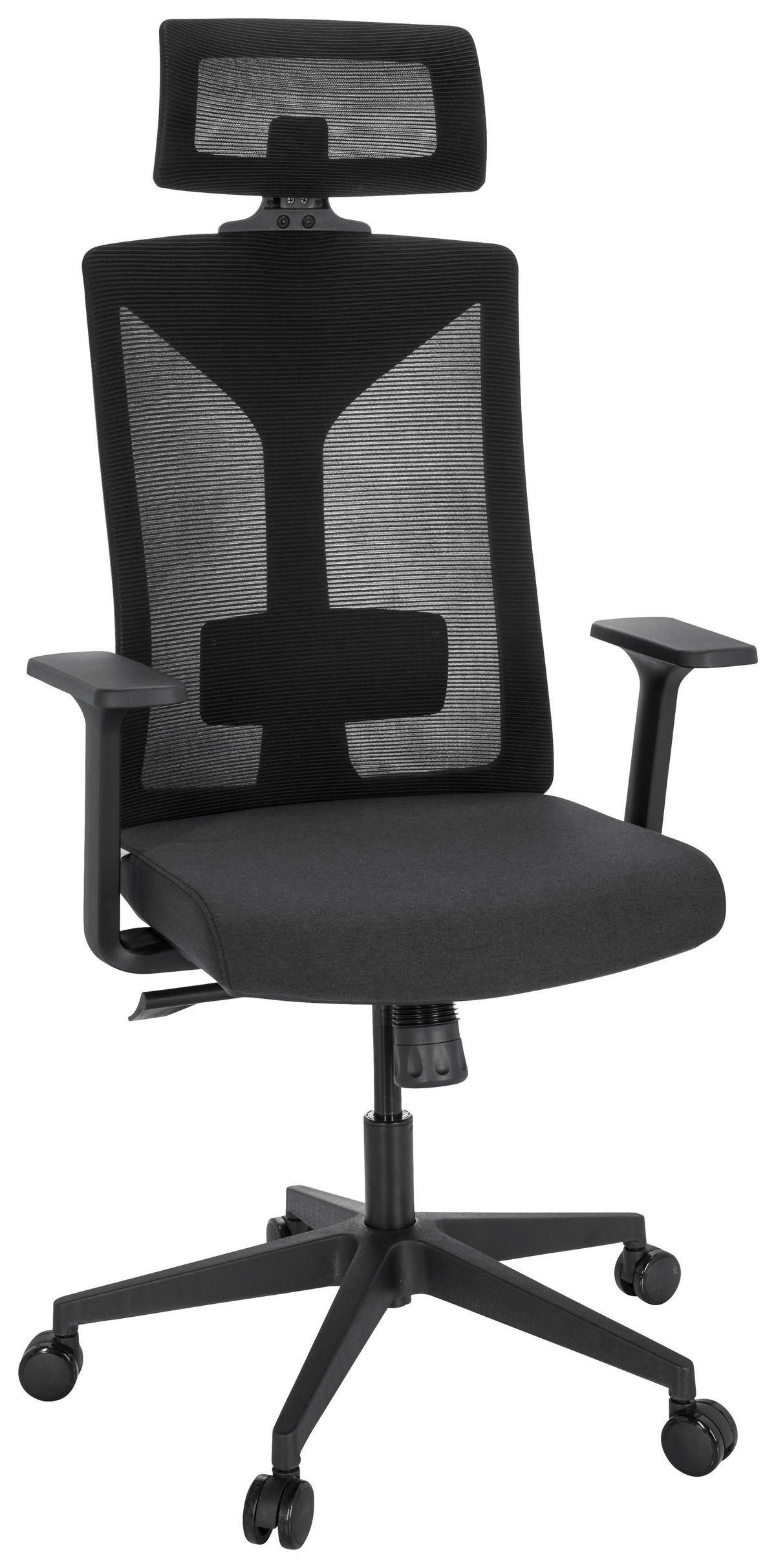 VRTLJIVI STOL kovina, umetna masa, tekstil črna  - črna, Moderno, kovina/umetna masa (68/121cm) - MID.YOU