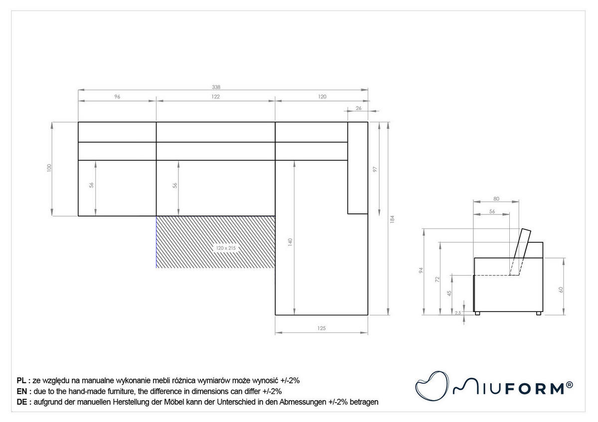 ECKSOFA  in Gelb  338/184 cm  - Gelb/Schwarz, Design, Textil (338/184cm) - MID.YOU