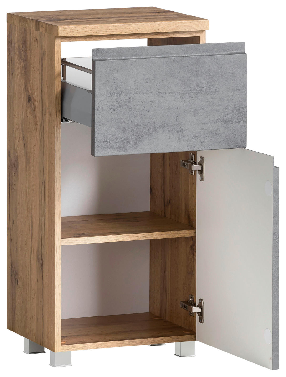 UNTERSCHRANK 40/79/35 cm   - Eiche Wotan/Hellgrau, MODERN, Holzwerkstoff (40/79/35cm) - Held