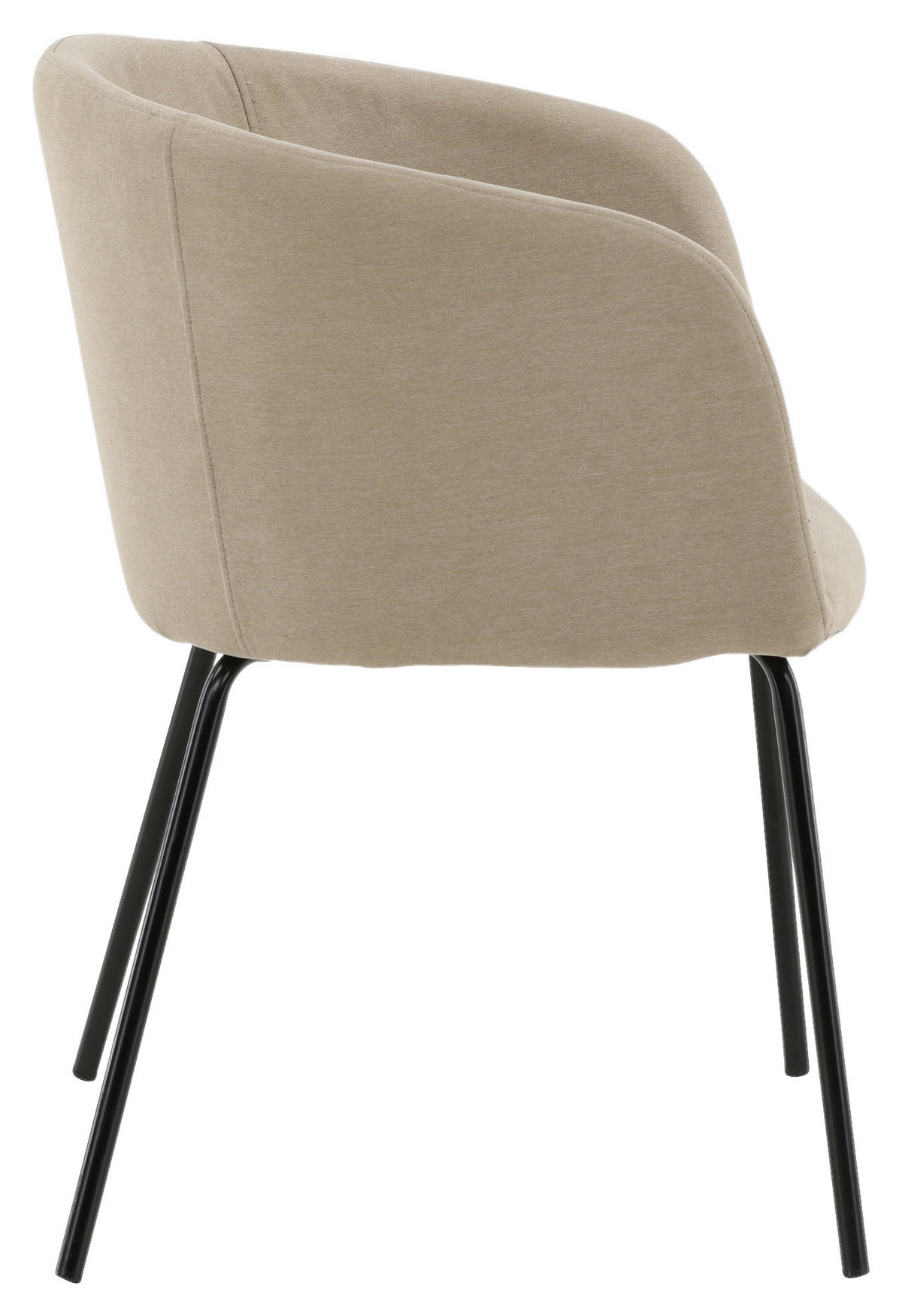 STUHL Samt Schwarz, Beige  - Beige/Schwarz, Design, Holz/Kunststoff (55/78/55cm) - Livetastic