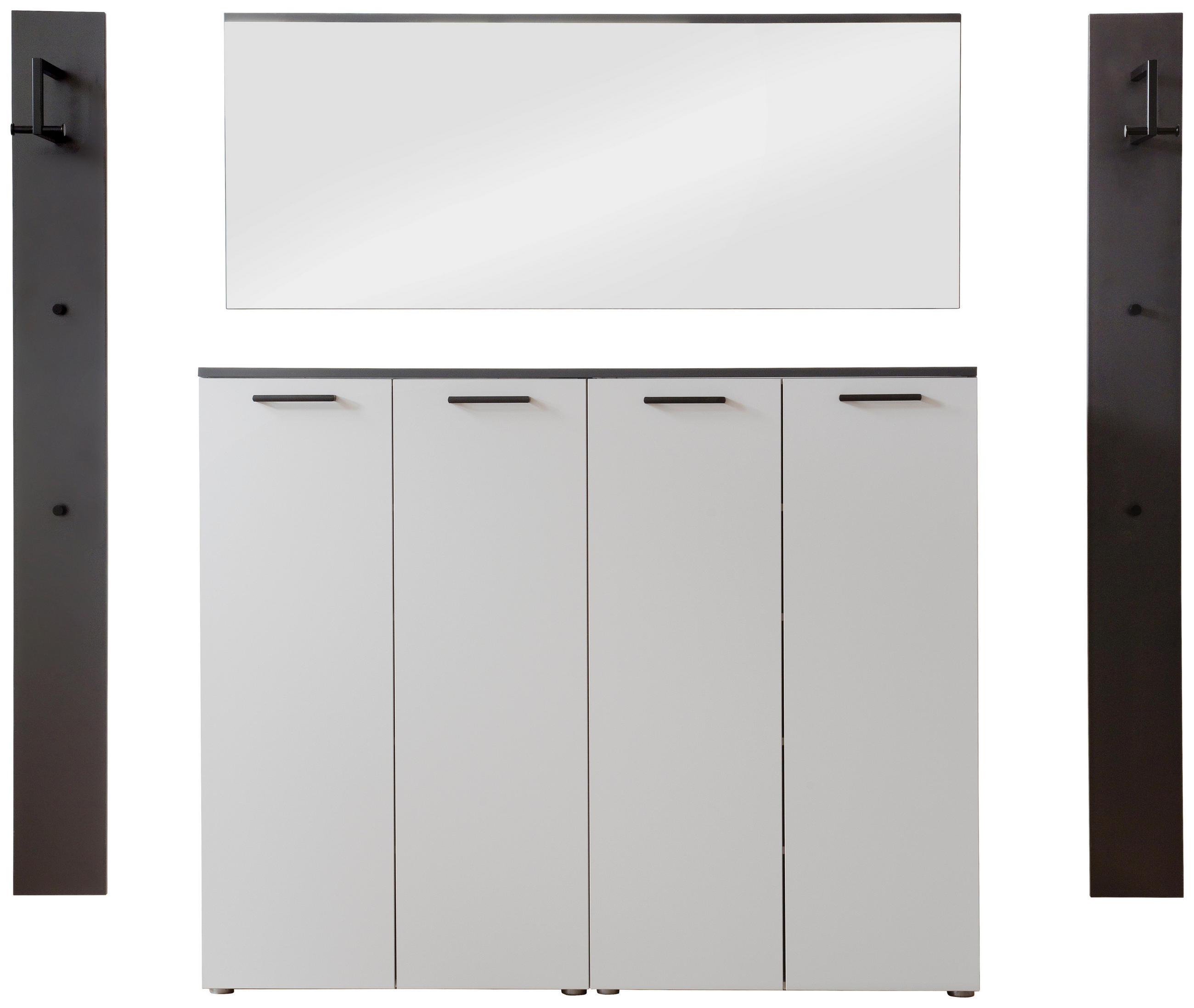 GARDEROBE 4-teilig  in 220/200/38 cm  - Anthrazit/Grau, Konventionell, Holzwerkstoff (220/200/38cm) - Moderano
