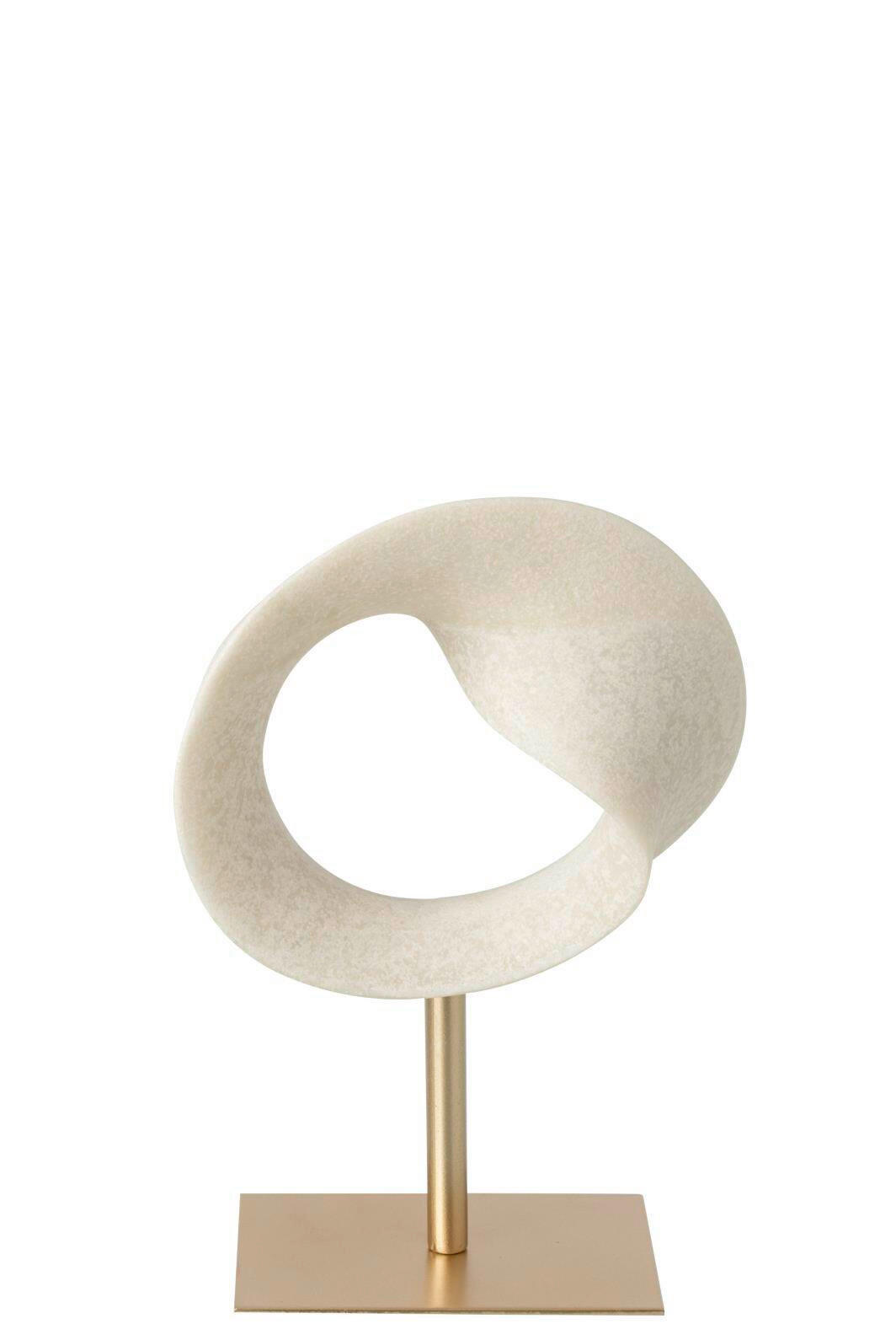 SKULPTUR - Weiss/Goldfarben, Basics, Naturmaterialien/Stein (20/9,5/30cm) - Ambia Home