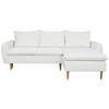 ECKSOFA Weiß Chenille  - Buchefarben/Weiß, KONVENTIONELL, Holz/Textil (244/163cm) - Carryhome
