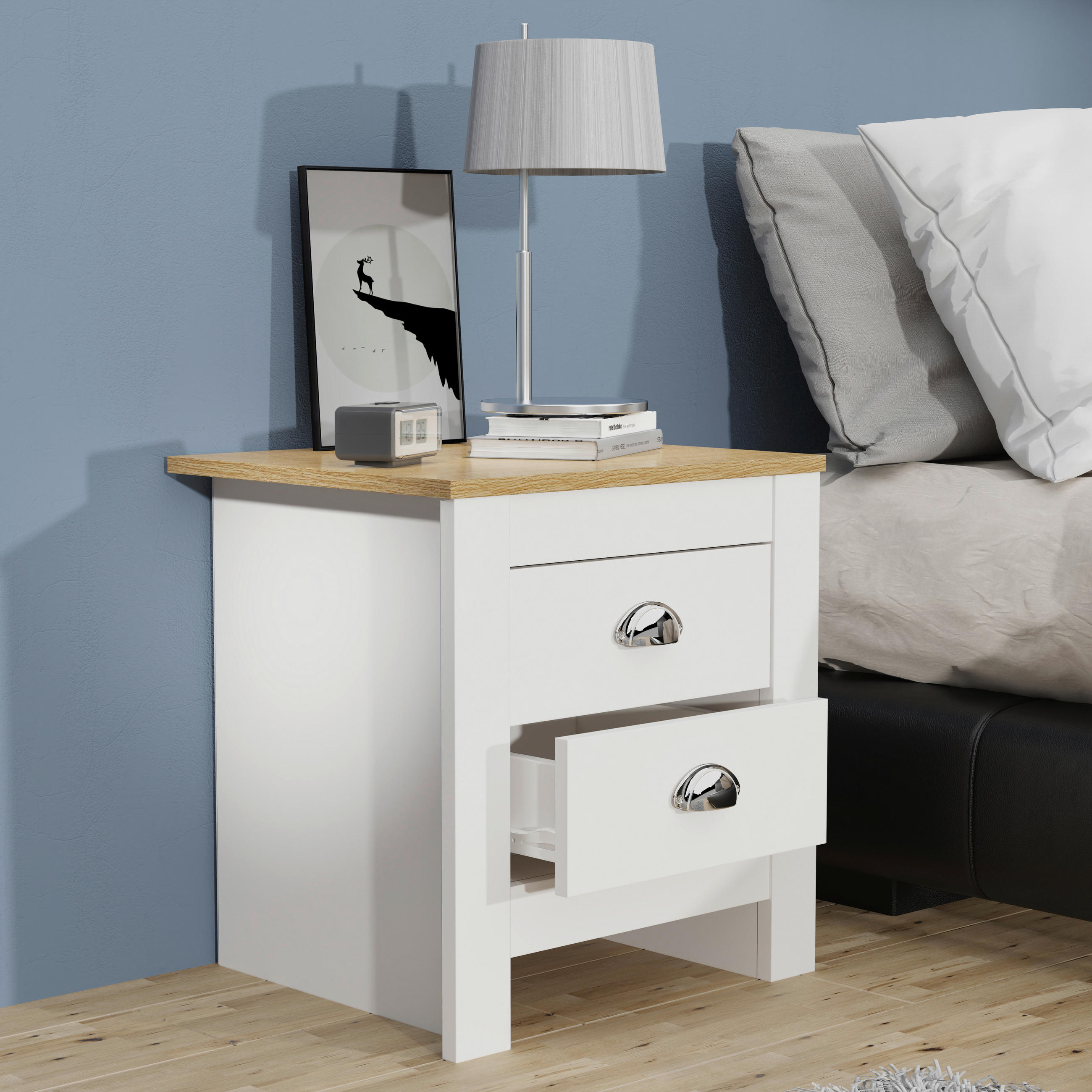 NACHTSCHRANK 45/48/39,5 cm  - Honigeiche/Eichefarben, MODERN, Holzwerkstoff/Metall (45/48/39,5cm) - MID.YOU