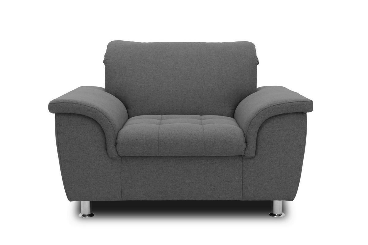 SESSEL Webstoff Grau    - Chromfarben/Grau, KONVENTIONELL, Textil/Metall (120/81/105cm) - MID.YOU