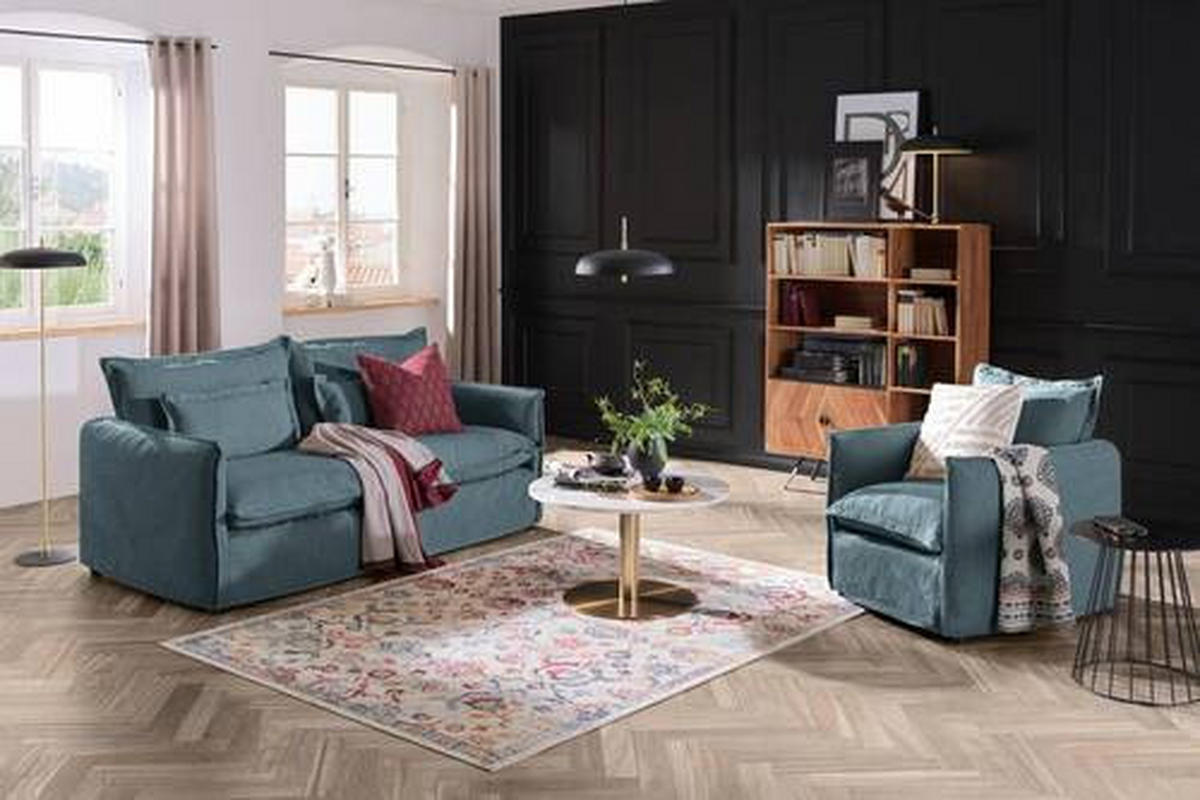 KŘESLO, textil, modrá - modrá/černá, Trend, kov/textil (120/82/98cm) - Livetastic
